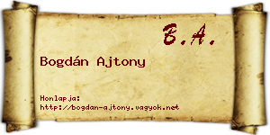Bogdán Ajtony névjegykártya