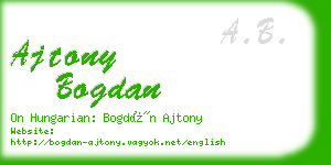 ajtony bogdan business card